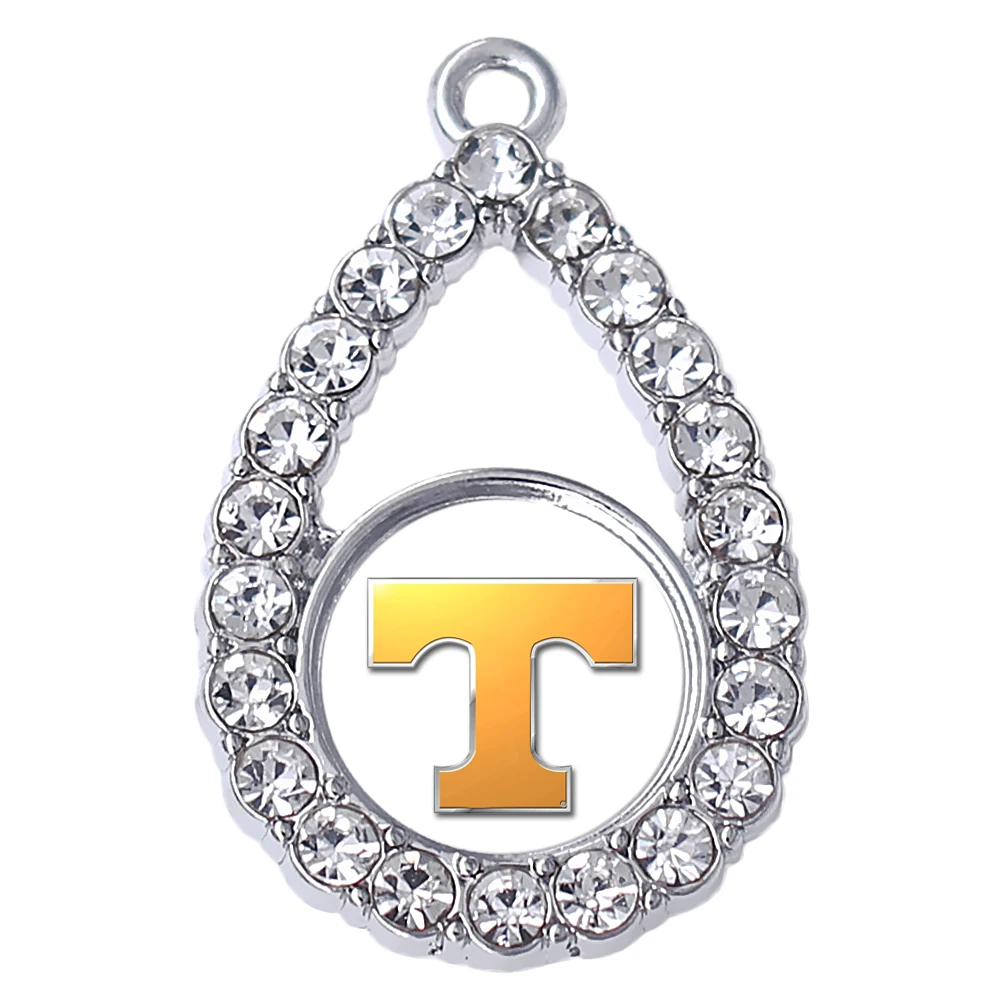 

C11031726 Tennessee Vols Square silver charm pendant unique design for necklace or bracelet making