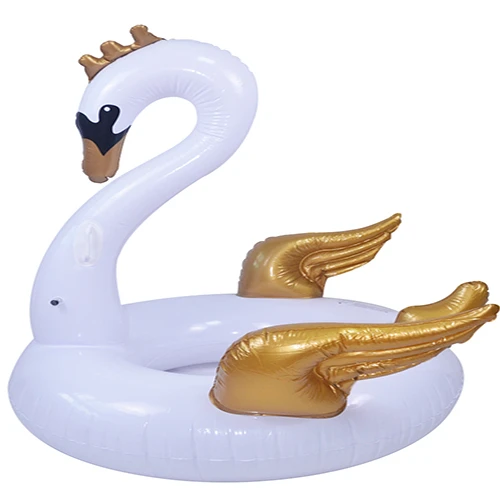 

Customized Factory Price Kids And Adult Water Toy Inflatable Swan Swim Ring Pool Float For Sale, Yellow