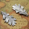 Oak leaf Charms silver 2 sided Oak leaf charm pendant 48x26mm