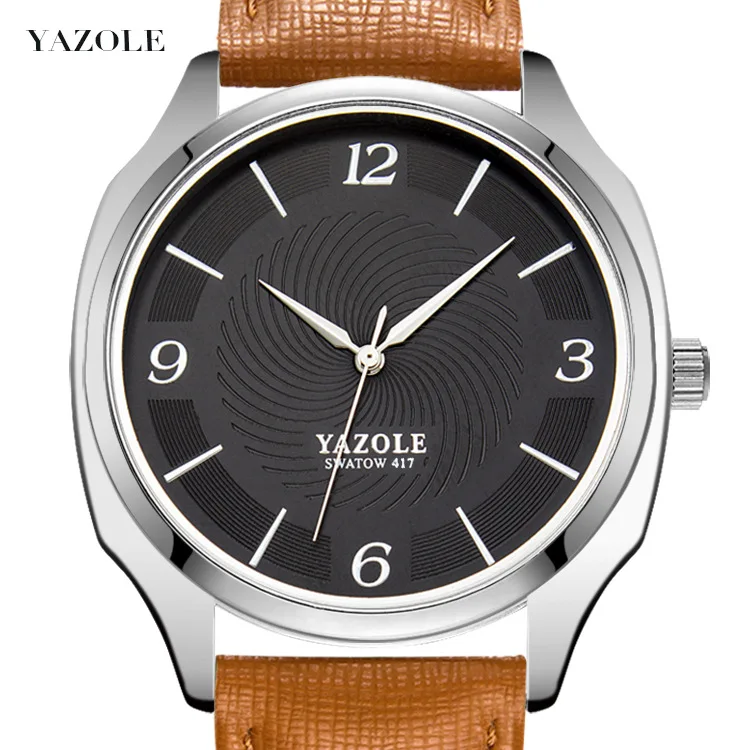 

Yazole Z 417 Perfect Design Cheap Price Watch Men Waterproof High Quality Luminous Pointer Wristwatches, White dial black strap;white dial brown strap;black dial black strap