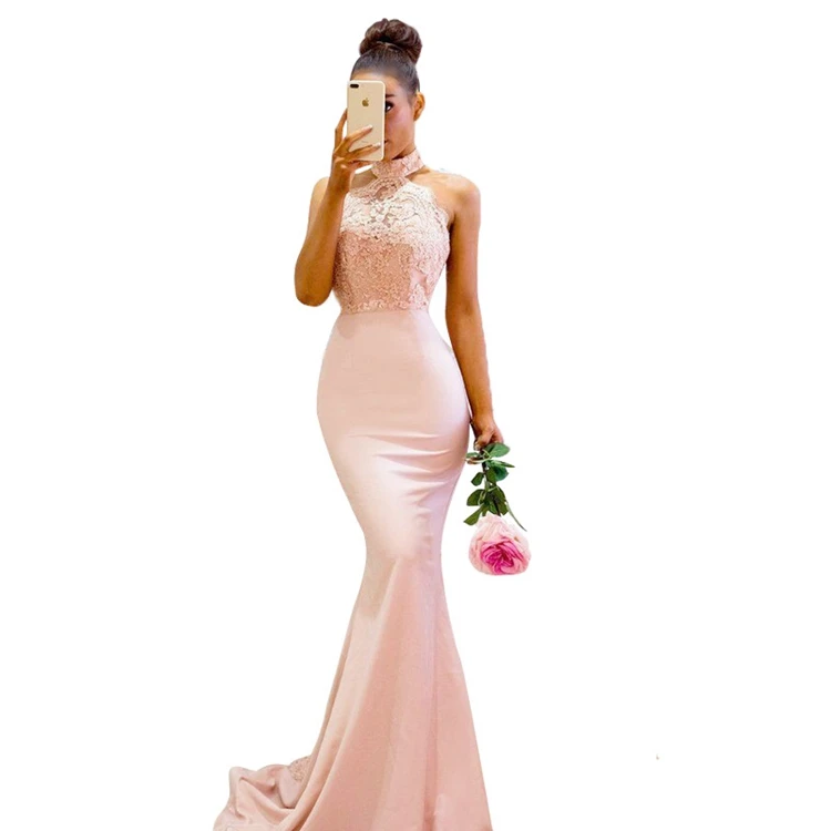 

OEM Custom Elegant Sexy Long Tail Cocktail Champagne Color Evening Dress