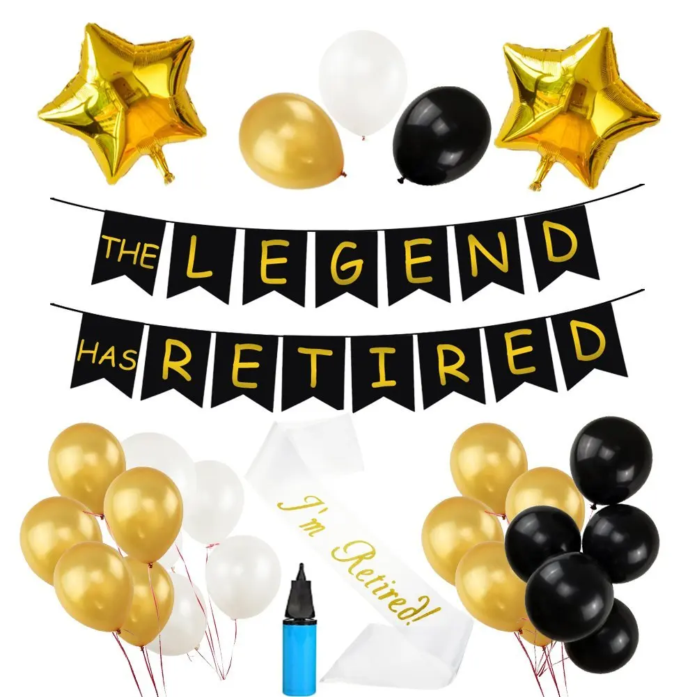 Buy Cheers to Your Retirement, Gold Retirement Balloons, Retirement ...