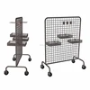 BDD-S079 customized rolling metal hanging grid wall panel display slatwall hooks