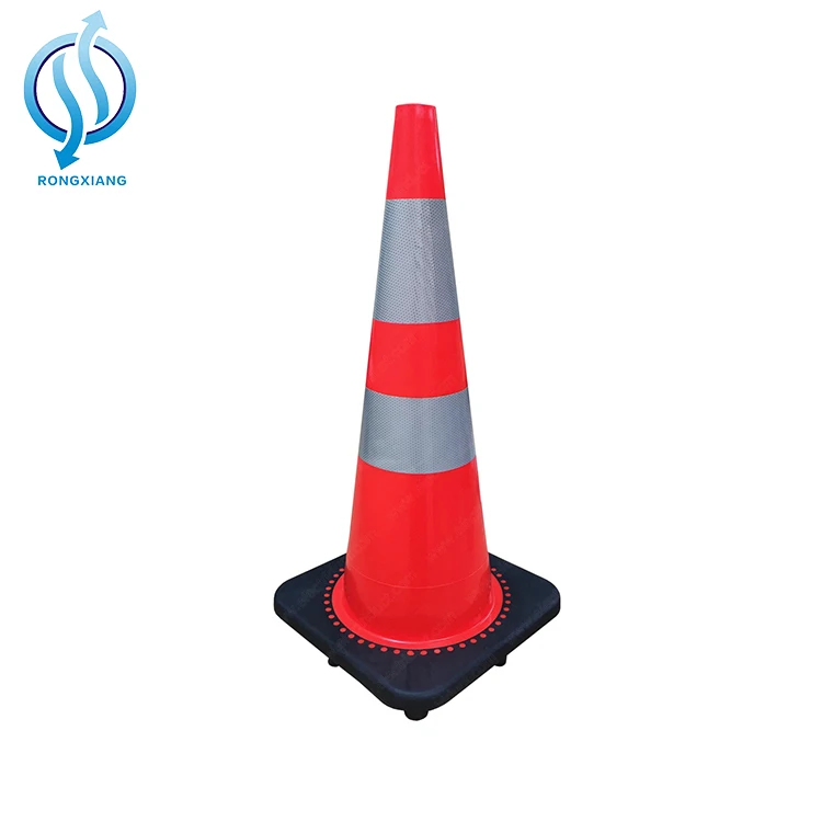 Pvc Traffic Safety Cone Road Construction Pylons Black Base With