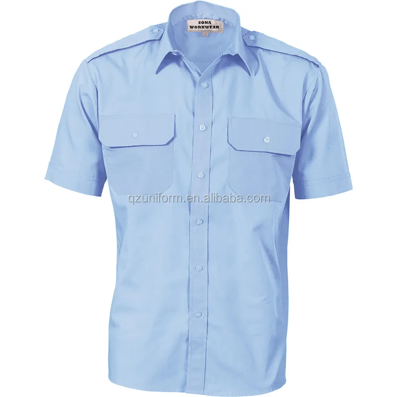Security Uniform Epaulette Blue Polyester/cotton Work Shirt Short Sleeve Buy Security