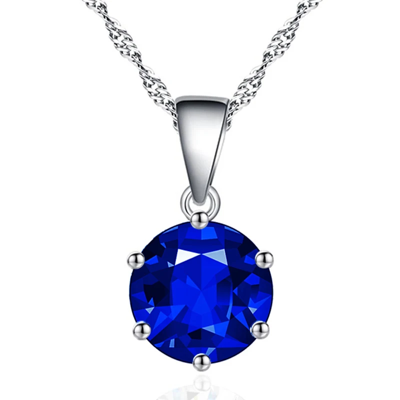 

Hot Selling Sapphire Circular Pendant Necklace For Girlfriend N146