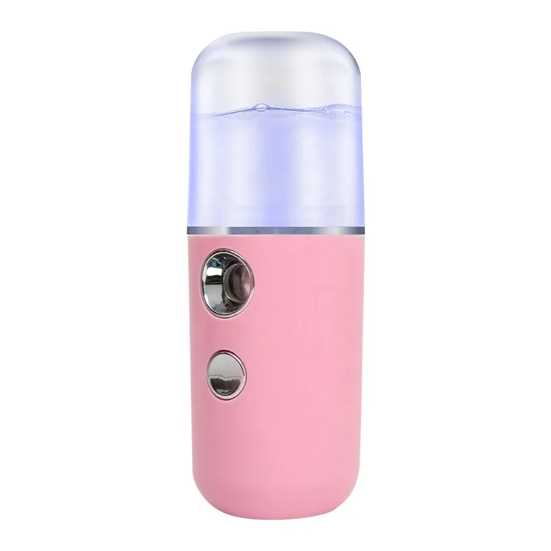 

facial steamer for home, face water mist spray, small face steamer, White/pink