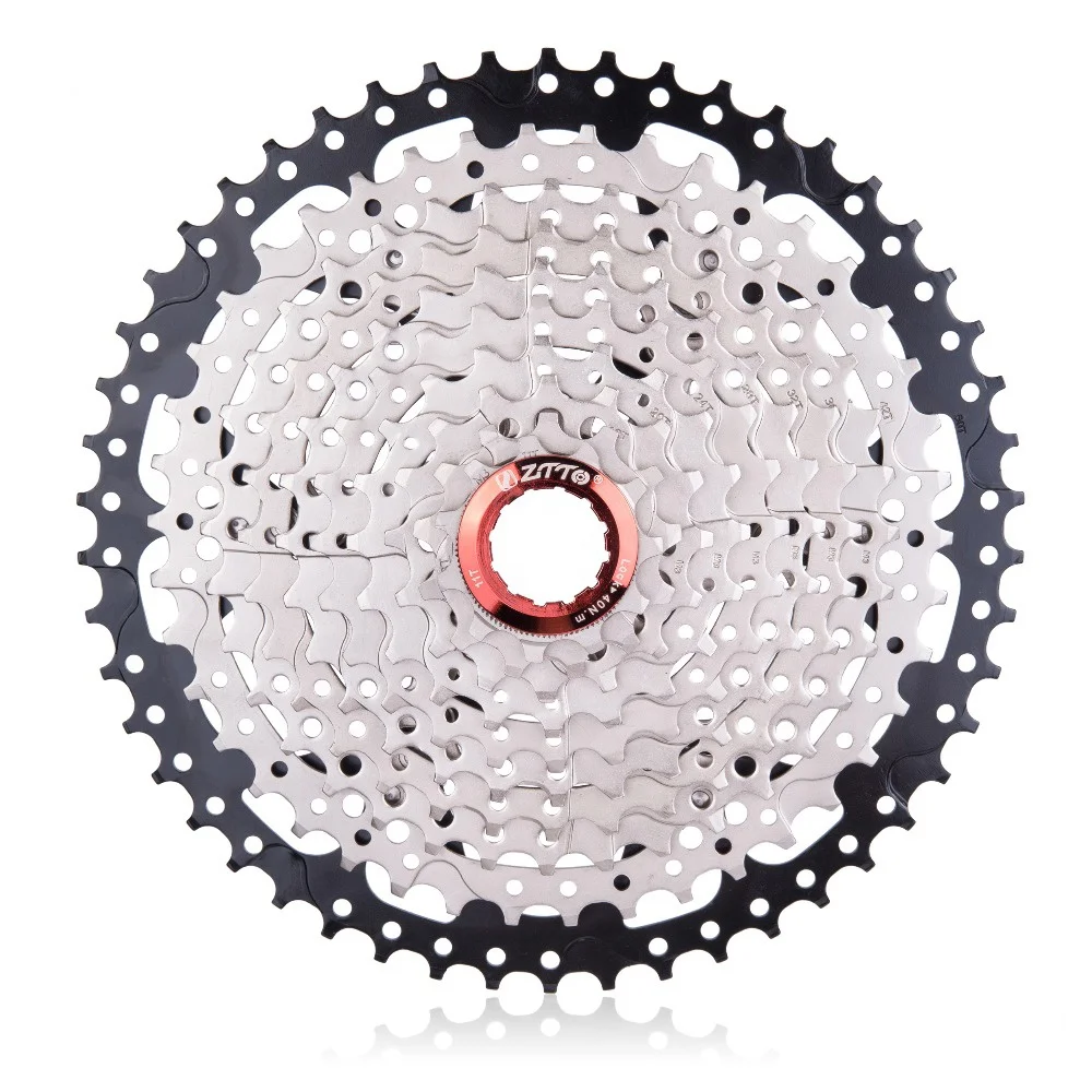 

ZTTO MTB Mountain Bike 10 Speed 11-50T Cassette Sprockets Flywheel Ratios For Bicycle Parts XT SLX XO X0 X9 X7, Black silver