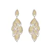 earring-153 Xuping luxury zirconia long earings zircon bridal+multi colored stones earrings hoops