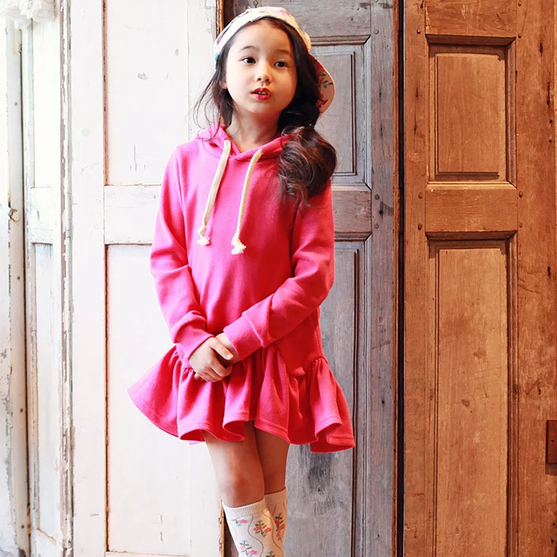 

Alibaba Express Long Style Knee Length Casual Hoodies Dress Patterns For Kids, As picture