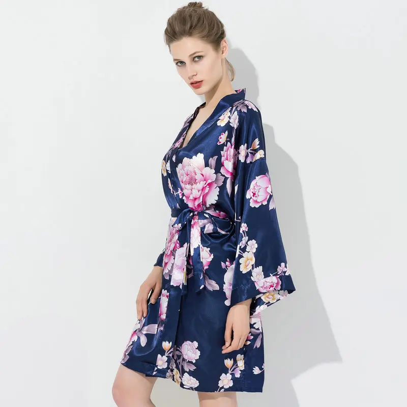 

Silk satin floral robe kimono robes BRIDAL ROBES bridesmaid wedding robes LF002, Many colors