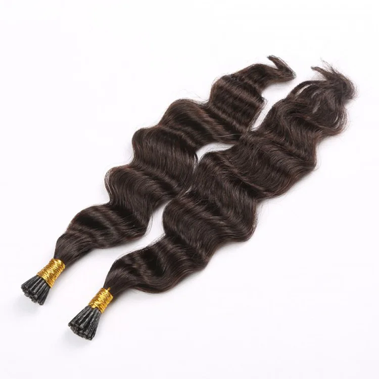 

Double Drawn Pre Bonded Virgin Remy Hair Extensions, Natural Brown Color 2# I Tip Keratin Hair Extension