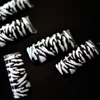 70Pcs/box Black White Square False French Tips 3D Cool Zebra Acrylic UV Half Nail Art Tips Long Size