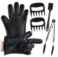 

Durable Non-stick Heat Resistant Professional BBQ Kit 4 in 1 Silicone BBQ Accessories Set