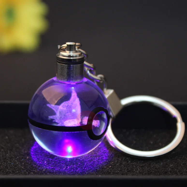 Wholesale 30mm Haunter Crystal Led Pokemon Go Ball Keychain Crystal
