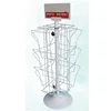 White rotating postcard display rack book shelf stands with logo