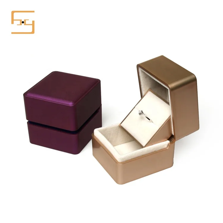 

Leather Velvet Engagement Wedding Led Ring Jewelry Box