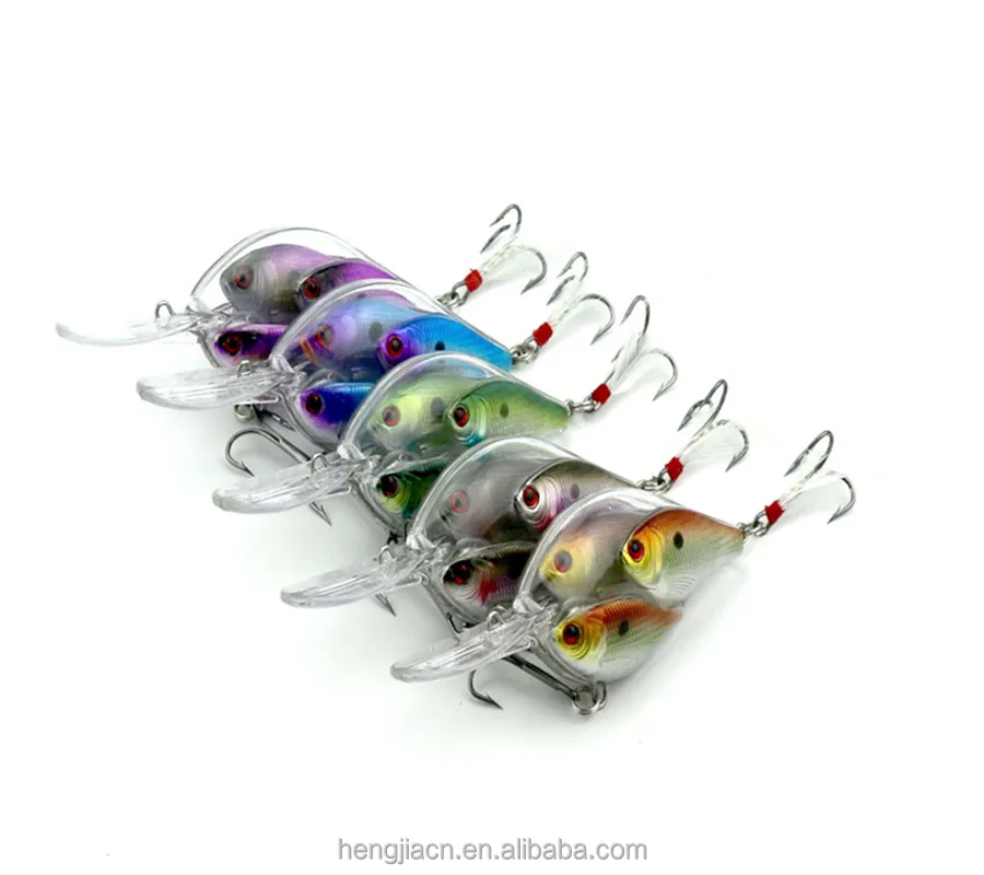 

New fishing crank bait 9.7CM 17.1G Wobbler Fishing Bait lure school 3 with 4# Feathered Hooks Fishing Gear, 5 colors available/blank/oem
