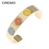 Custom Stainless Steel Jewelry Magnetic Cuff Bracelet Bangle With Replaceable Pattern