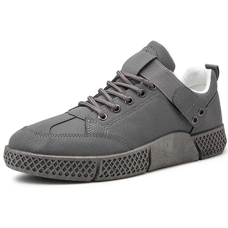 

Fashion casual shoes leather sneaker wholesale durable man lace-up shoes, Black/grey/khaki