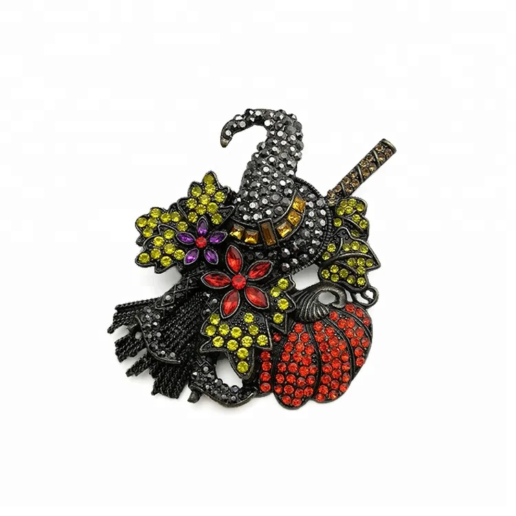 

hat orange pumpkin Halloween brooch, Millions of colors
