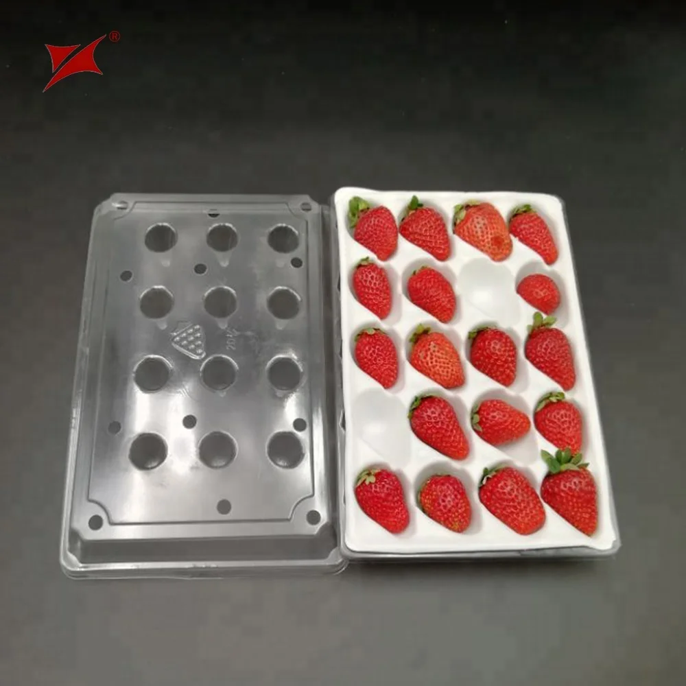宠物食品级吸塑一次性塑料水果包装托盘草莓带盖