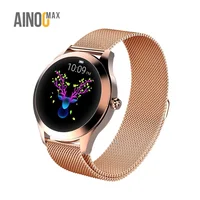 

AinooMax L283 fashion woman lady color red rose gold silver smartwatch pink kw10 smart watch white for women