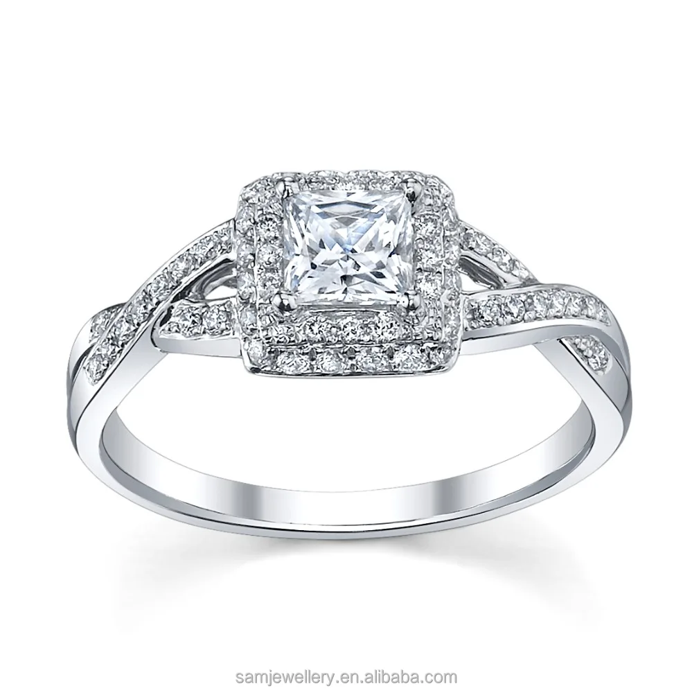 Princess Cut Cz Diamond Sterli