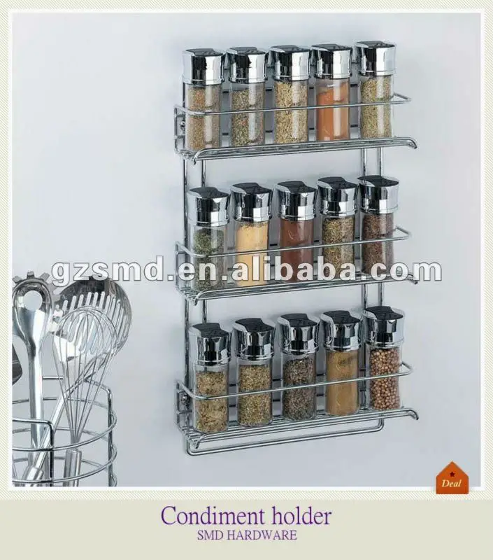 3 Tier Chrome Wall Mounted Condiment Holder Buy Condiment Holder,Wall