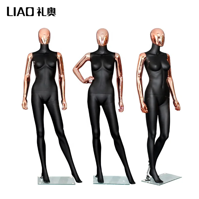 
Chrome Rose gold Matte Black full body maniquies women With base 