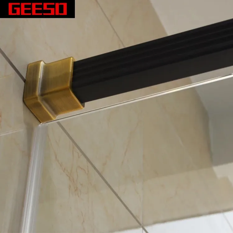 Luxury Hinge Tempered Glass Black Bath Shower Screens Gd9030d Buy