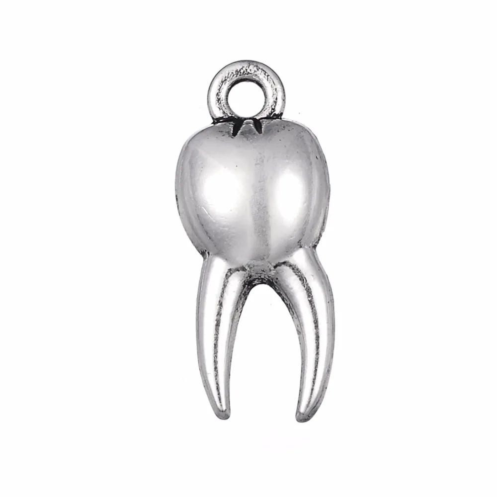 

Wholesale Antique Silver Plated Tooth Teeth Dentist Dental Hygienist Pendant Charms