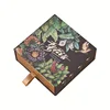 Slide Open Luxury gift small Drawer cardboard paper Packaging Printed Soap Cardboard flower type Box with ribbon custom