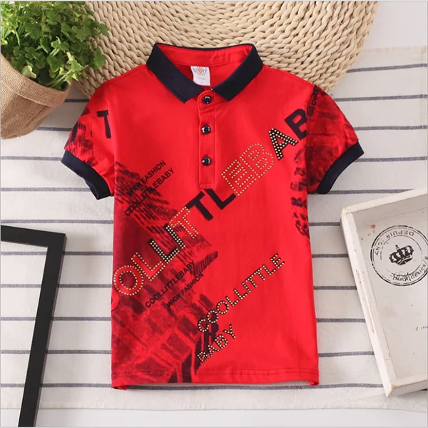 

Latest design fancy boys Custom Printed embroidery White Polo t-shirt for kids, Picture