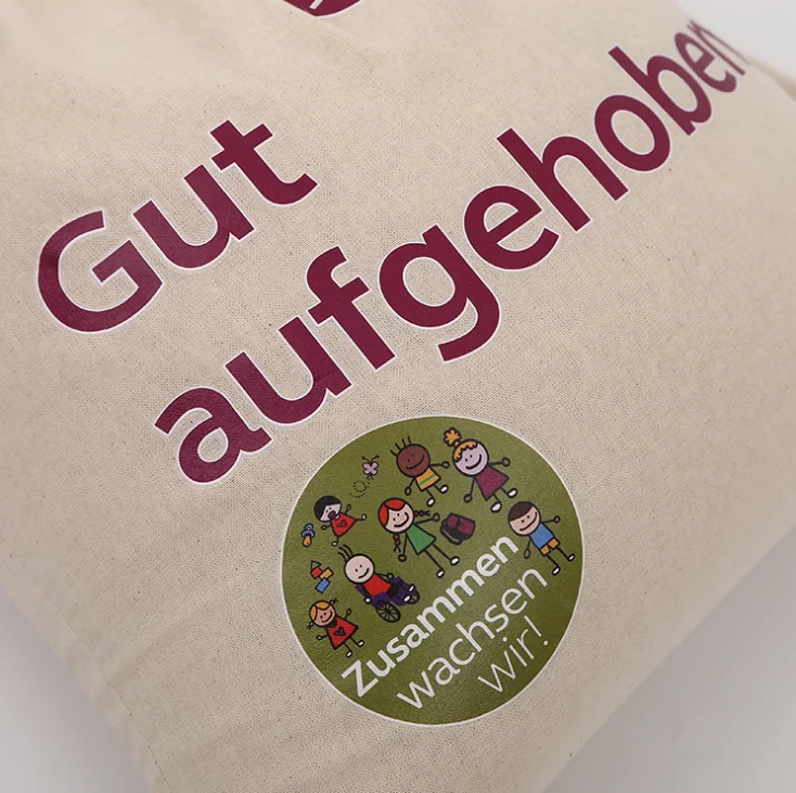 
cotton storage bag small eco friendly natural canvas cotton draw string pouch 