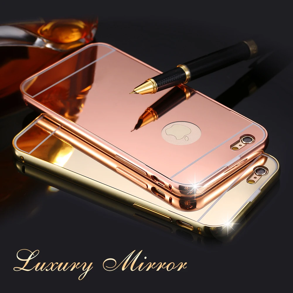 Mirror-Case-For-iPhone-6-6s-Aluminum-Frame-Hard-PC-Plating