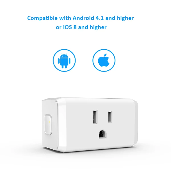 Wireless APP remote control 110V-220V WiFi smart electric plug US standard work with Alexa&google home white label solution