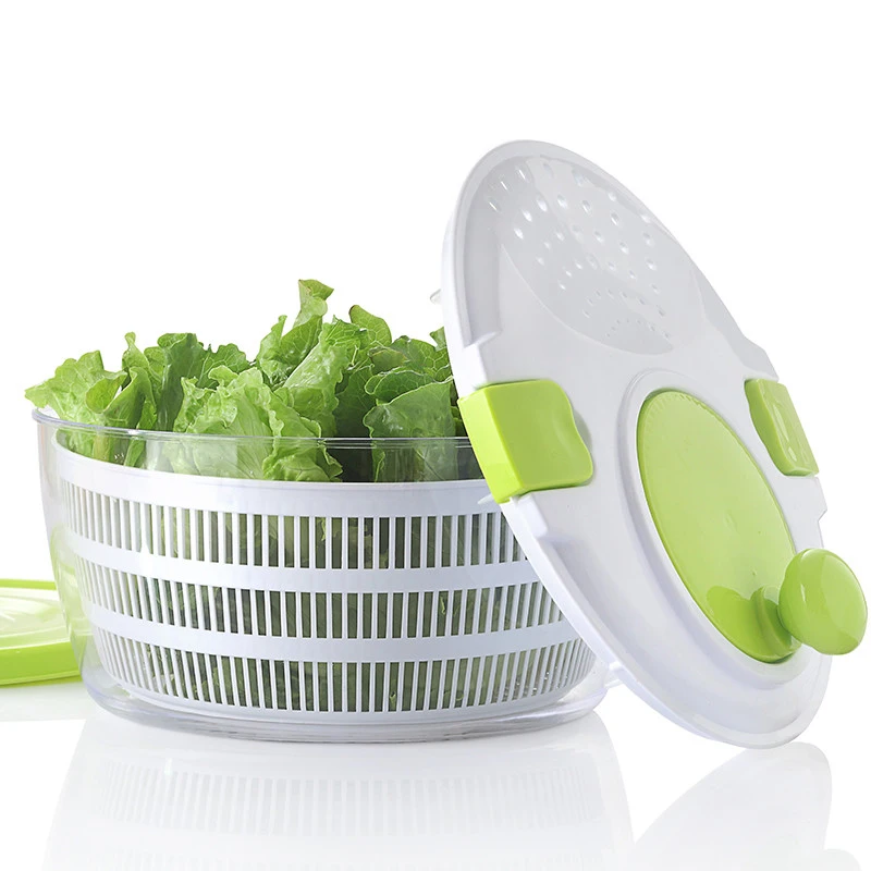 

4L Capacity Plastic Manual Vegetable Dryer Salad Spinner As Seen On Tv