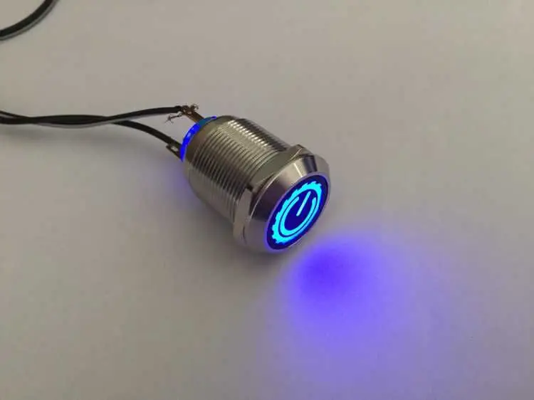 CMP 22mm metal colored button LED head illuminated push button switch IP67 custom symbol