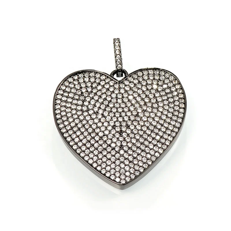 

Cubic Zirconia Brass Heart Charms for Jewelry making