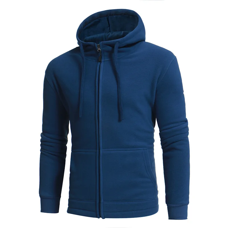 

zip up hoodie selling Men's zipper cardigan leisure hoodie. Pure color fleece new 2019, Picture