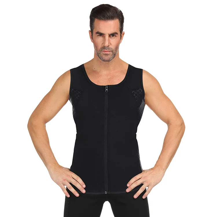 

Custom Loose Weight Sport Sweat Zipper Neoprene Body Shaper Vest Waist Trimmer, As show