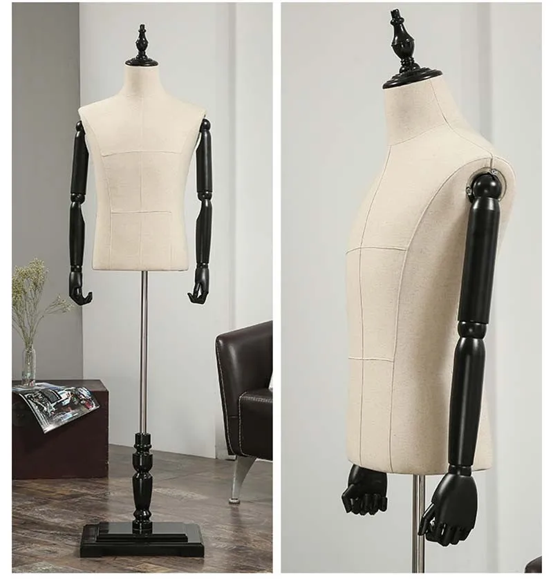 Xinji Props Half Body Male Mannequin Hanger Suit Formal Dress Display