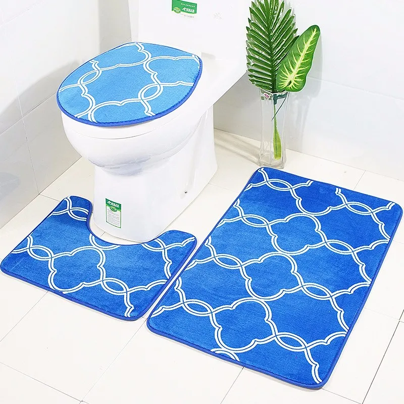 2018 Hot Sale Toilet Bathroom Floor Mats 3 Piece High Absorbency Bath