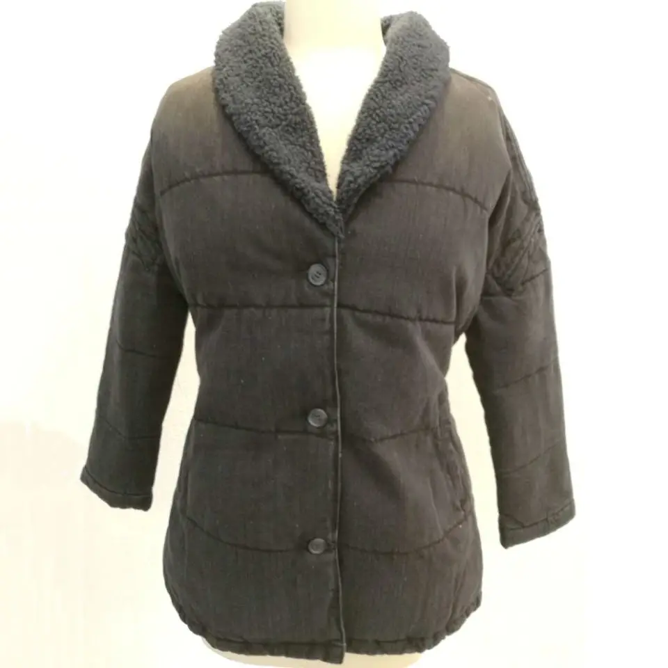 

Hot wholesale mens padded denim winter jacket, Black