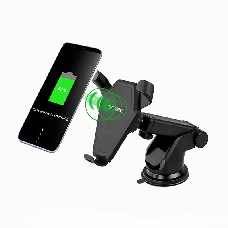 

New Product Ideas 2019 Fast Wireless Charger For Car, Black silver