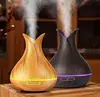 2019 NEW Vase Design Aromatherapy Diffuser 400ml, Wood grain ultrasonic Aroma Essential Oil Fragrance Diffuser, Oil humidifier