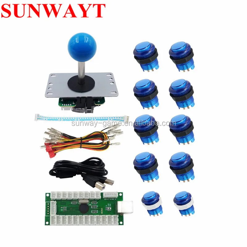 PC Joystick 5Pin Arcade Zero Delay USB Encoder Board 10 Push Buttons DIY