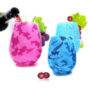Image of New hot selling color silicone folding red wine glasses