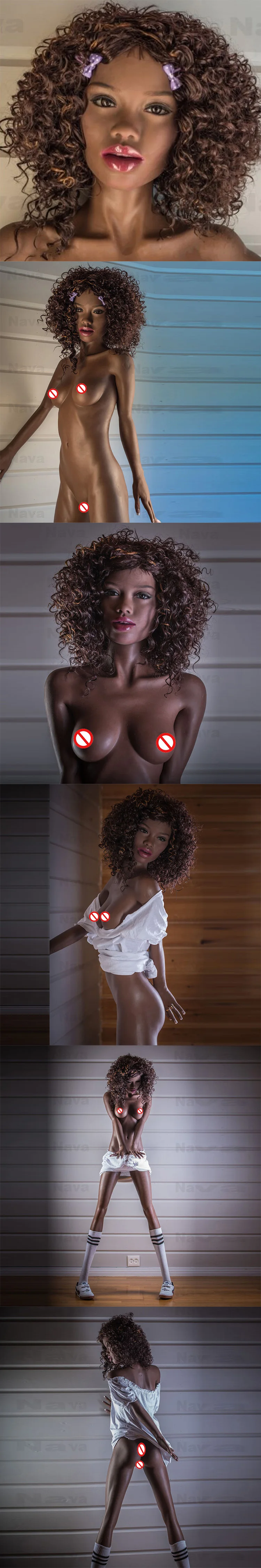 155cm Real Vagina Sex Doll Small Breast, Real Doll Silicone Sex Dolls for Men, Busty Sex Doll Black Girl